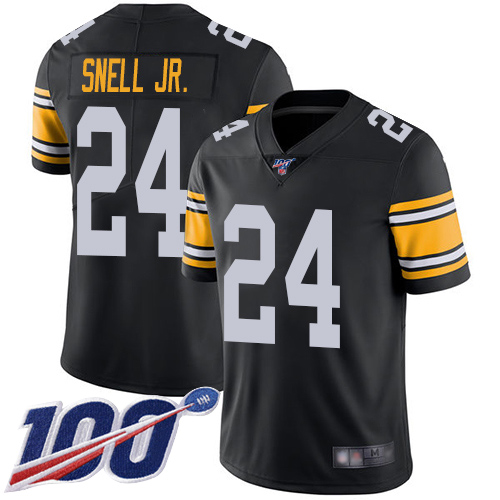 Youth Pittsburgh Steelers Football #24 Limited Black Benny Snell Jr. Alternate 100th Season Vapor Untouchable Nike NFL Jersey->youth nfl jersey->Youth Jersey